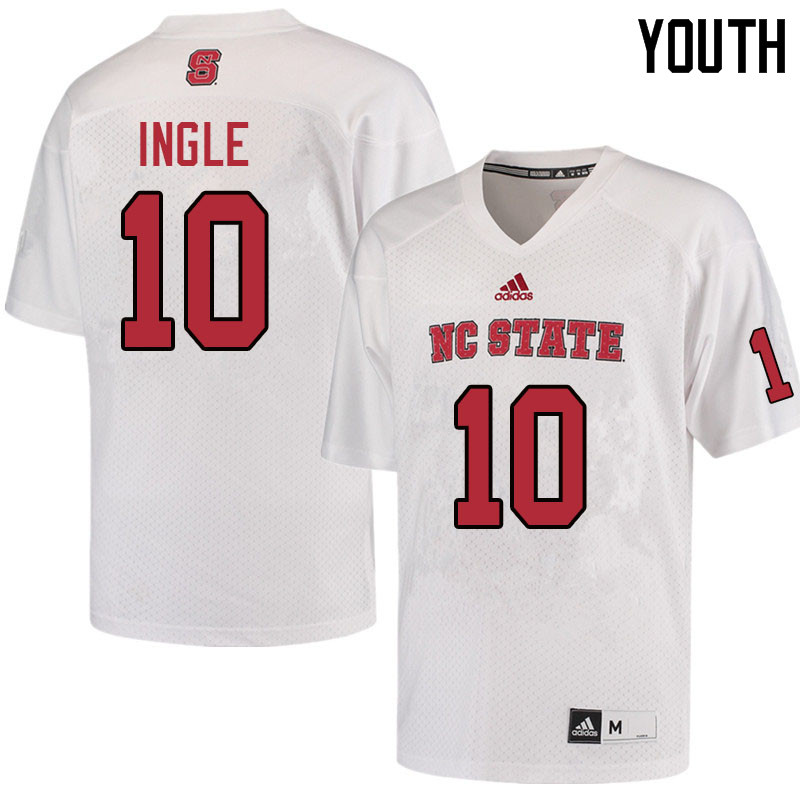 Youth #10 Tanner Ingle NC State Wolfpack College Football Jerseys Sale-White - Click Image to Close